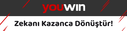 Youwin logosu ve Zekan Kazanca Dönüştür sloganı siyah beyaz arka plan üzerinde